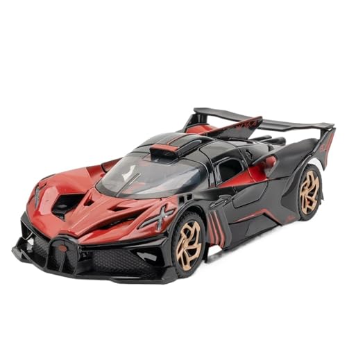 GUOLAIXIANG Exquisites Modell 1/32 Für Bugatti Bolide Sportmodellauto Zinklegierung Rückziehspielzeugauto Mit Ton Und Licht Als Geschenk Für Kinder Jungen Und Mädchen(Red) von GUOLAIXIANG