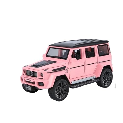 GUOLAIXIANG Exquisites Modell 1/32 Für G63 Modell Auto Zink Legierung Pull Back Spielzeug Auto Mit Sound Und Licht Für Kinder Vorhanden(Pink) von GUOLAIXIANG