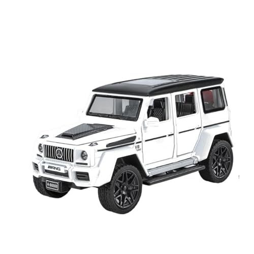 GUOLAIXIANG Exquisites Modell 1/32 Für G63 Modell Auto Zink Legierung Pull Back Spielzeug Auto Mit Sound Und Licht Für Kinder Vorhanden(White) von GUOLAIXIANG