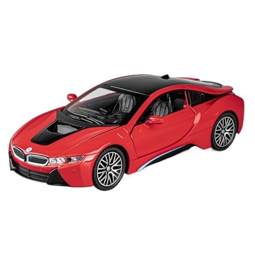 GUOLAIXIANG Exquisites Modell 1/32 Für I8 Modell Auto Zink Legierung Pull Back Spielzeug Auto Mit Sound Und Licht Für Kinder Junge Mädchen Geschenk(Red) von GUOLAIXIANG