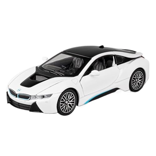 GUOLAIXIANG Exquisites Modell 1/32 Für I8 Modell Auto Zink Legierung Pull Back Spielzeug Auto Mit Sound Und Licht Für Kinder Junge Mädchen Geschenk(White) von GUOLAIXIANG