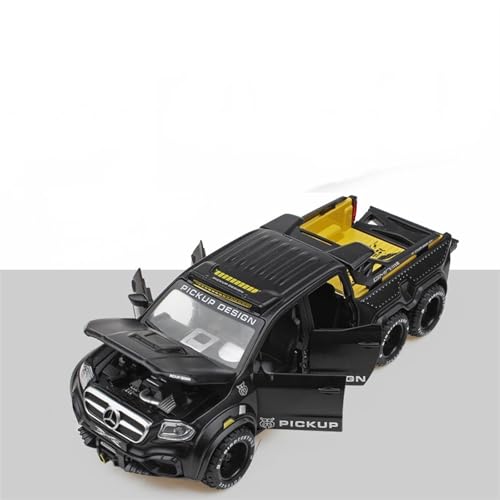 GUOLAIXIANG Exquisites Modell 1/32 Für X-Class EXY 6 * 6 Modell Auto Zink-Legierung Pull Back Spielzeug Auto Mit Sound Und Licht Für Kinder Geschenk(Black) von GUOLAIXIANG