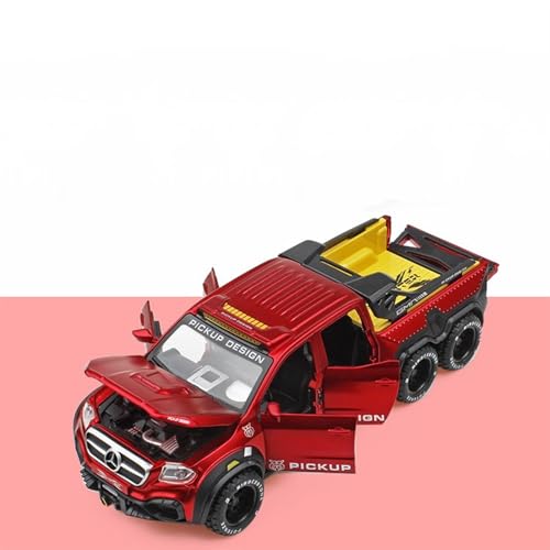 GUOLAIXIANG Exquisites Modell 1/32 Für X-Class EXY 6 * 6 Modell Auto Zink-Legierung Pull Back Spielzeug Auto Mit Sound Und Licht Für Kinder Geschenk(Red) von GUOLAIXIANG