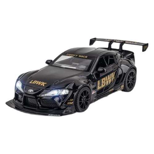 GUOLAIXIANG Exquisites Modell 1:22 Für Supra Automodell Pull Back Autospielzeug Mit Sound Und Licht Zinklegierung Karosserie(Black) von GUOLAIXIANG