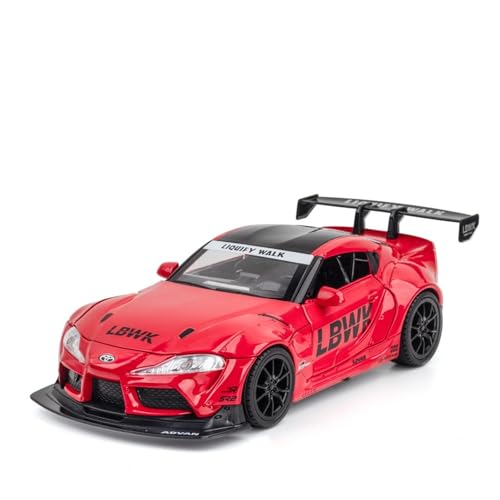 GUOLAIXIANG Exquisites Modell 1:22 Für Supra Automodell Pull Back Autospielzeug Mit Sound Und Licht Zinklegierung Karosserie(Red) von GUOLAIXIANG