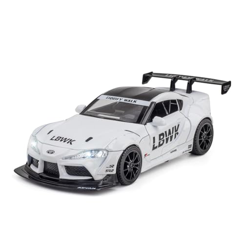 GUOLAIXIANG Exquisites Modell 1:22 Für Supra Automodell Pull Back Autospielzeug Mit Sound Und Licht Zinklegierung Karosserie(White) von GUOLAIXIANG