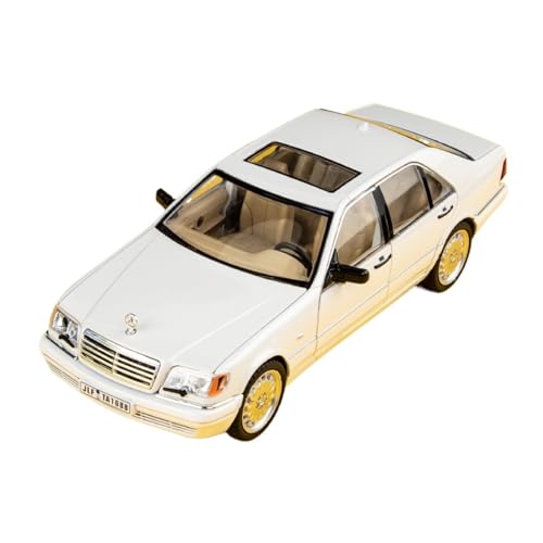 GUOLAIXIANG Exquisites Modell 1:24 Für AMG 320SEL Automodell Pull Back Autospielzeug Mit Sound Und Licht Zinklegierung Karosserie(White) von GUOLAIXIANG