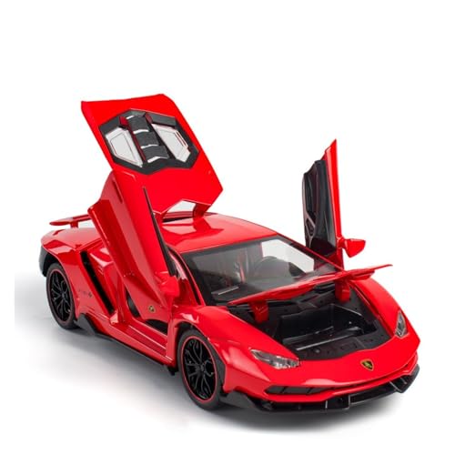 GUOLAIXIANG Exquisites Modell 1:24 Für Lamborghini LP770 Automodell Pull Back Autospielzeug Mit Sound Und Licht Zinklegierung Karosserie(Red) von GUOLAIXIANG