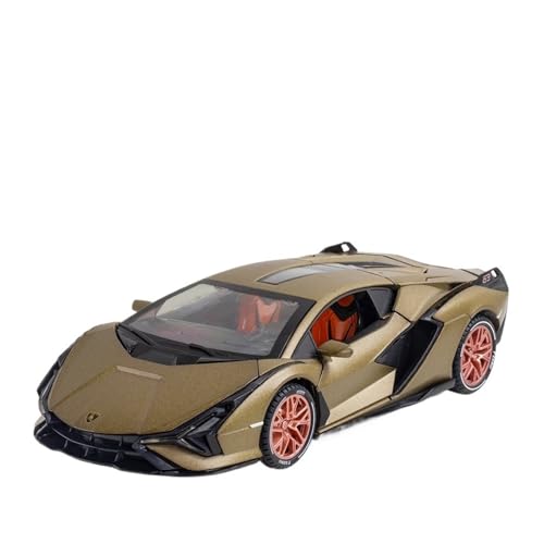 GUOLAIXIANG Exquisites Modell 1:24 Für Lamborghini SIAN Automodell Pull Back Autospielzeug Mit Sound Und Licht Zinklegierung Karosserie(Green) von GUOLAIXIANG