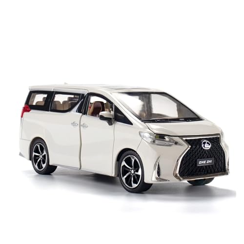 GUOLAIXIANG Exquisites Modell 1:24 Für Lexus LM300H Automodell Pull Back Autospielzeug Mit Sound Und Licht Zinklegierung Karosserie(White) von GUOLAIXIANG