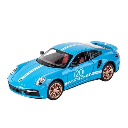 GUOLAIXIANG Exquisites Modell 1:24 Für Pors-Che 911S Automodell Pull Back Autospielzeug Mit Sound Und Licht Zinklegierung Karosserie(Blue) von GUOLAIXIANG