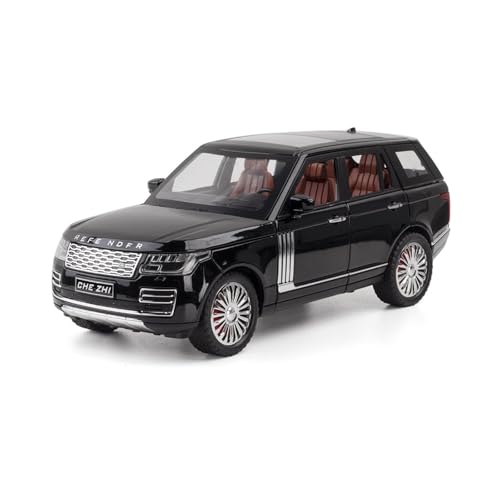 GUOLAIXIANG Exquisites Modell 1:24 Für Range Rover Automodell Pull Back Autospielzeug Mit Sound Und Licht Zinklegierung Karosserie(Black) von GUOLAIXIANG