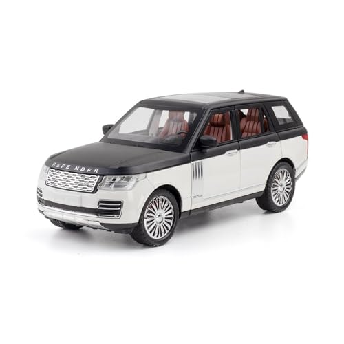 GUOLAIXIANG Exquisites Modell 1:24 Für Range Rover Automodell Pull Back Autospielzeug Mit Sound Und Licht Zinklegierung Karosserie(White) von GUOLAIXIANG