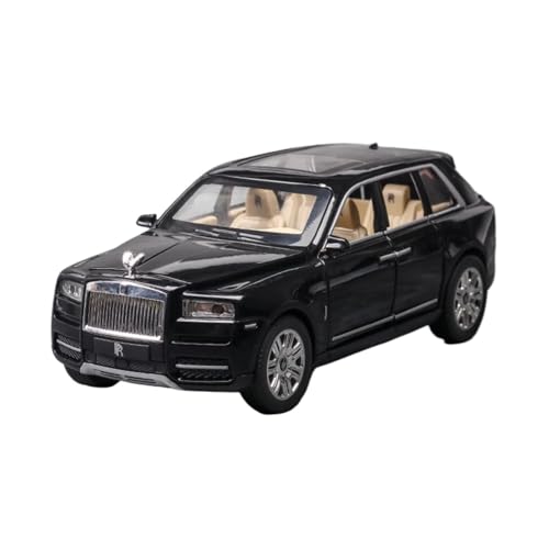 GUOLAIXIANG Exquisites Modell 1:24 Für Rolls-Royce Cullinan Automodell Pull Back Autospielzeug Mit Sound Und Licht Zinklegierung Karosserie(Black) von GUOLAIXIANG