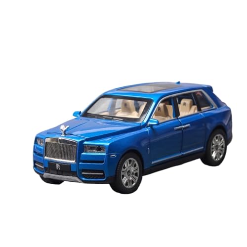 GUOLAIXIANG Exquisites Modell 1:24 Für Rolls-Royce Cullinan Automodell Pull Back Autospielzeug Mit Sound Und Licht Zinklegierung Karosserie(Blue) von GUOLAIXIANG