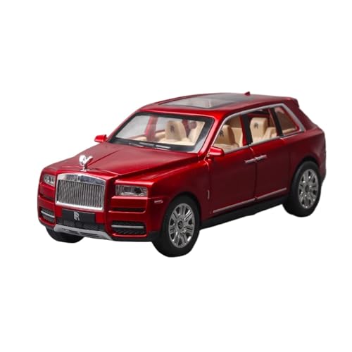 GUOLAIXIANG Exquisites Modell 1:24 Für Rolls-Royce Cullinan Automodell Pull Back Autospielzeug Mit Sound Und Licht Zinklegierung Karosserie(Red) von GUOLAIXIANG