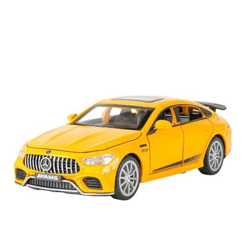 GUOLAIXIANG Exquisites Modell 1:32 Für AMG GT63 Automodell Pull Back Autospielzeug Mit Sound Und Licht Zinklegierung Karosserie(Yellow) von GUOLAIXIANG