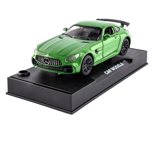 GUOLAIXIANG Exquisites Modell 1:32 Für AMG-GTR Automodell Pull Back Autospielzeug Mit Sound Und Licht Zinklegierung Karosserie(Green) von GUOLAIXIANG