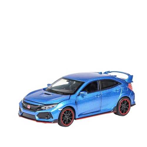 GUOLAIXIANG Exquisites Modell 1:32 Für HONGDA Civic Type-R Automodell Pull Back Autospielzeug Mit Sound Und Licht Zinklegierung Karosserie(Blue) von GUOLAIXIANG