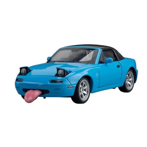 GUOLAIXIANG Exquisites Modell 1:32 Für MAZUDA MX-5 Automodell Pull Back Autospielzeug Mit Sound Und Licht Zinklegierung Karosserie(Blue) von GUOLAIXIANG