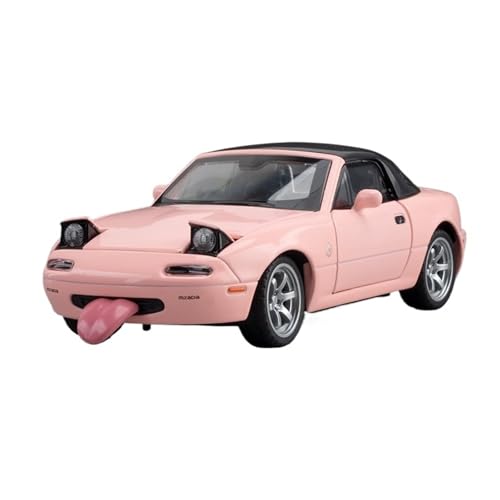 GUOLAIXIANG Exquisites Modell 1:32 Für MAZUDA MX-5 Automodell Pull Back Autospielzeug Mit Sound Und Licht Zinklegierung Karosserie(Pink) von GUOLAIXIANG