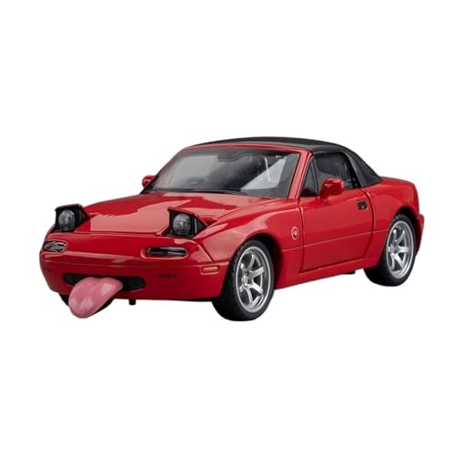 GUOLAIXIANG Exquisites Modell 1:32 Für MAZUDA MX-5 Automodell Pull Back Autospielzeug Mit Sound Und Licht Zinklegierung Karosserie(Red) von GUOLAIXIANG