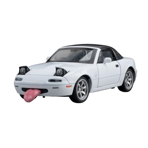 GUOLAIXIANG Exquisites Modell 1:32 Für MAZUDA MX-5 Automodell Pull Back Autospielzeug Mit Sound Und Licht Zinklegierung Karosserie(White) von GUOLAIXIANG