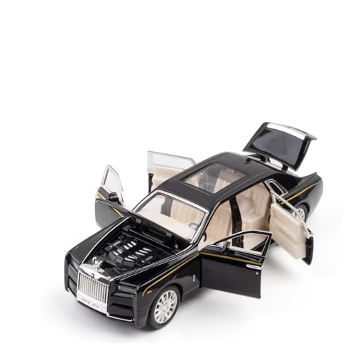 GUOLAIXIANG Exquisites Modell 1:32 Für Rolls-Royce Phantom Automodell Pull Back Autospielzeug Mit Sound Und Licht Zinklegierung Karosserie(Black) von GUOLAIXIANG