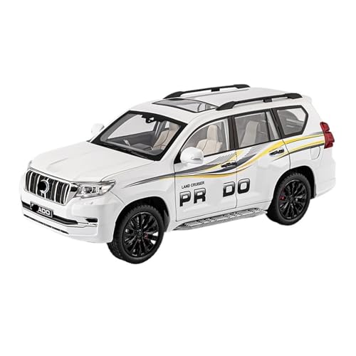 GUOLAIXIANG Für 1:18 Domineering Prado Automodell Legierung Sammlung Automodell Simulation Legierung Geländewagen SUV(White) von GUOLAIXIANG