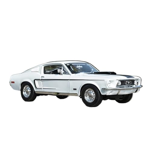 GUOLAIXIANG Für 1:18 Mustang Amerikanischen Muscle Car Simulation Legierung Auto Modell Sammlung Ornamente(White) von GUOLAIXIANG