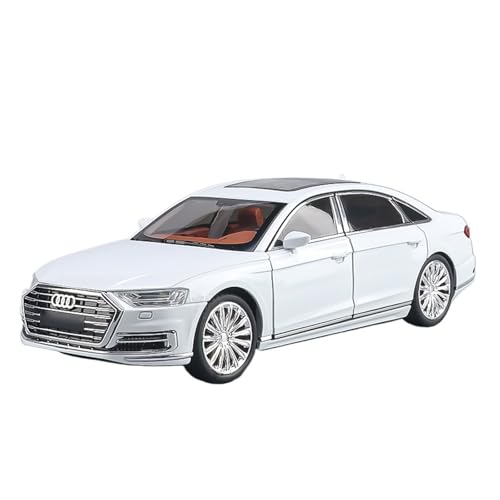 GUOLAIXIANG Für 1:24 Audi A8 Automodell Legierung Simulation Luxusautomodell Ornamente(White) von GUOLAIXIANG