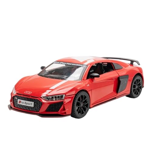 GUOLAIXIANG Für 1:24 Audi R8 Automodell Metallautomodell Sportwagensimulationslegierung Große Ornamente(Red) von GUOLAIXIANG