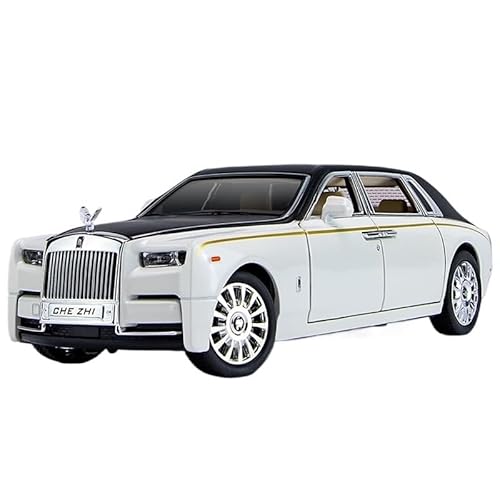 GUOLAIXIANG Für 1:24 Automodell Simulation Yaoying Automodell Luxussportwagen Phantom Legierung Modell Ornamente(White) von GUOLAIXIANG