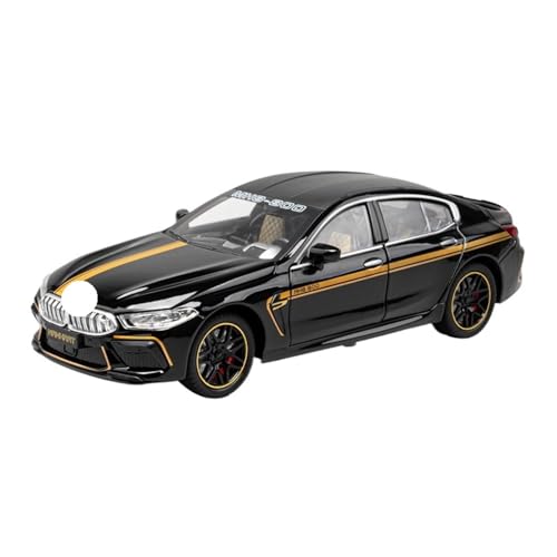 GUOLAIXIANG Für 1:24 Simulation Sammlung M8 Auto Modell Legierung Sport Auto Ornament Sound Und Licht Modell Auto Ornament(Black) von GUOLAIXIANG