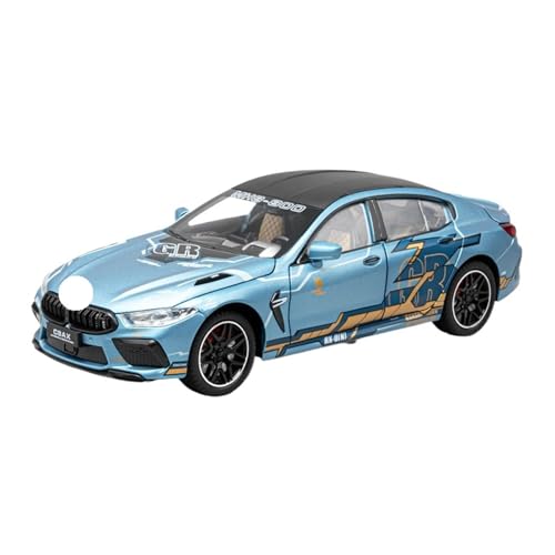 GUOLAIXIANG Für 1:24 Simulation Sammlung M8 Auto Modell Legierung Sport Auto Ornament Sound Und Licht Modell Auto Ornament(Blue) von GUOLAIXIANG