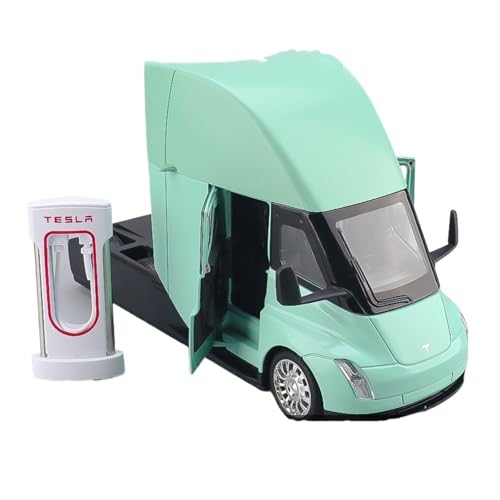 GUOLAIXIANG Für 1:24 Tesla Semi Legierung Auto Modell Simulation Traktor LKW Modell Ornamente(Green) von GUOLAIXIANG