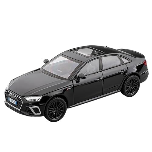 GUOLAIXIANG Für A4L 1:32 Legierung Simulation Sound Und Licht Tür Öffnen Auto Modell Mit Lenkbare Federung Und Rückprallkraft Sammlung Modell Ornament(Black) von GUOLAIXIANG