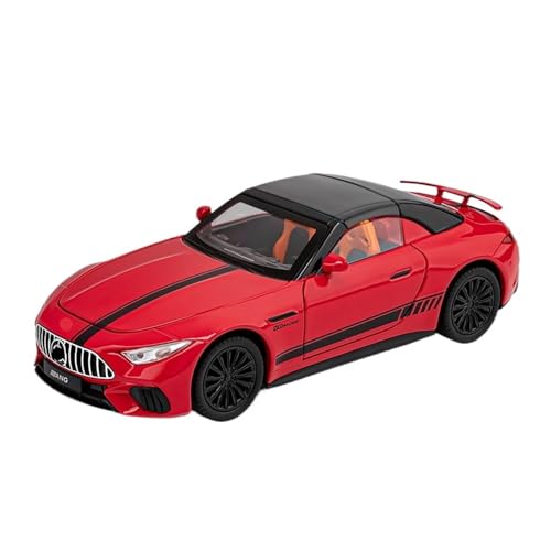 GUOLAIXIANG Für AMG SL63 1:22 Legierung Automodell Cabrio Sound Und Licht Offene Tür Klappdach Coupe Modell Sammlerstück Ornament(Red) von GUOLAIXIANG