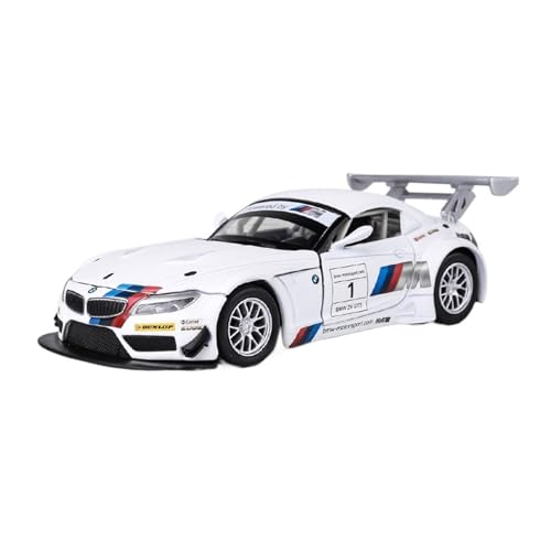 GUOLAIXIANG Für Authentisches, Farbenfrohes Automodell 1:32Z4 GT3 Racing Tail Wing Edition, Legierungs-Sound- Und Licht-Return-Modellauto(White) von GUOLAIXIANG