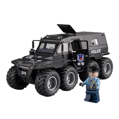 GUOLAIXIANG Für Conqueror Alloy Großes Automodell Simulation Offroad-Spezial-Panzerfahrzeug Der Polizei(Black) von GUOLAIXIANG