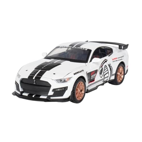 GUOLAIXIANG Für Ford Mustang Viper GT Legierung Automodell 1:32 American Muscle Simulation Automodell Ornamente(White) von GUOLAIXIANG