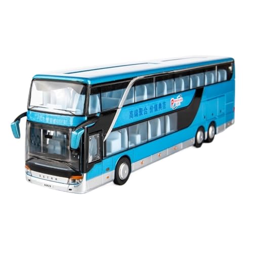 GUOLAIXIANG Für Große Legierung Doppeldecker Cabrio Bus Sightseeing Bus Modell Sammlung Ornament Simulierte Bus Modell Metall Ornament(Blue) von GUOLAIXIANG