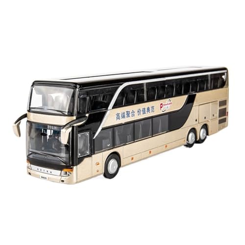 GUOLAIXIANG Für Große Legierung Doppeldecker Cabrio Bus Sightseeing Bus Modell Sammlung Ornament Simulierte Bus Modell Metall Ornament(Gold) von GUOLAIXIANG