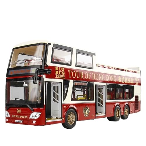 GUOLAIXIANG Für Große Legierung Doppeldecker Cabrio Bus Sightseeing Bus Modell Sammlung Ornament Simulierte Bus Modell Metall Ornament(Red) von GUOLAIXIANG