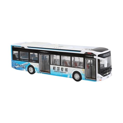 GUOLAIXIANG Für Große Legierung Doppeldecker Cabrio Bus Sightseeing Bus Modell Sammlung Ornament Simulierte Bus Modell Metall Ornament(White) von GUOLAIXIANG