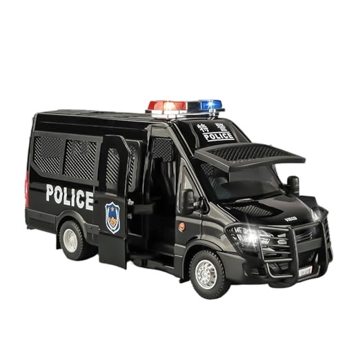 GUOLAIXIANG Für Große Van-Legierungsmodell-Ornament Simulierte Polizeiauto-Modellsammlung Metallornament(Black) von GUOLAIXIANG