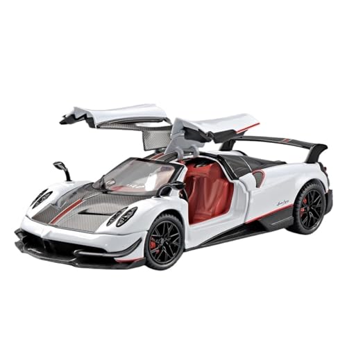 GUOLAIXIANG Für Huayra BC Legierung Auto Modell Ornament 1:24 Simulation 4 Tür Sport Auto Ornament(White) von GUOLAIXIANG