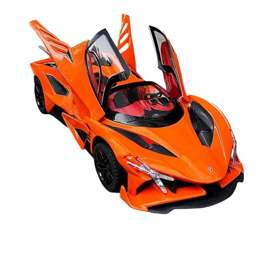 GUOLAIXIANG Für Legierung Auto Modell Sonne Gott Super Sport Auto EVO Simulation Racing Ornamente(Orange) von GUOLAIXIANG