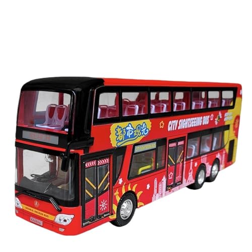 GUOLAIXIANG Für Legierung Doppeldecker Bus Modell Tourist Bus Simulation Modell Bus Ornamente(Red) von GUOLAIXIANG