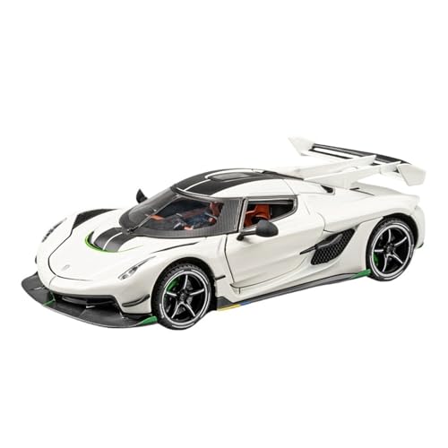 GUOLAIXIANG Für Maßstab 1:24 Geeignet Für Koenigsegg Jesko Legierungsmodell Ton- Und Licht-Rückziehspielzeug(White) von GUOLAIXIANG